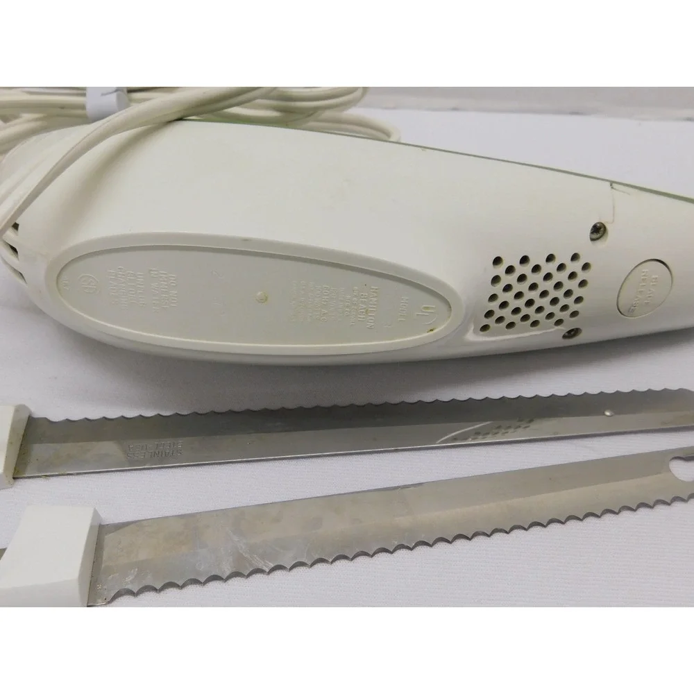 Vintage Hamilton Beach Scovill Switchable Electric Knife Avocado With 2 Blades